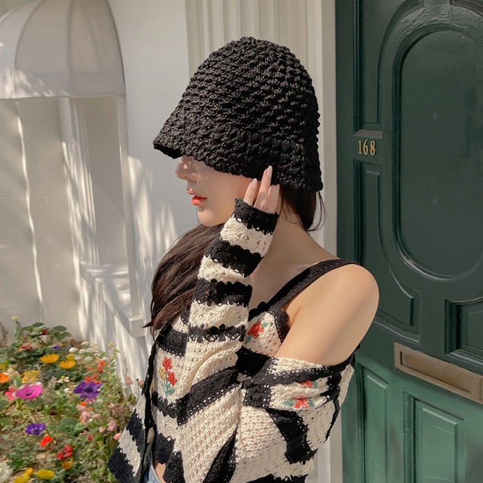 77375 Solid Tone Crochet Bucket Hat by dabagirl